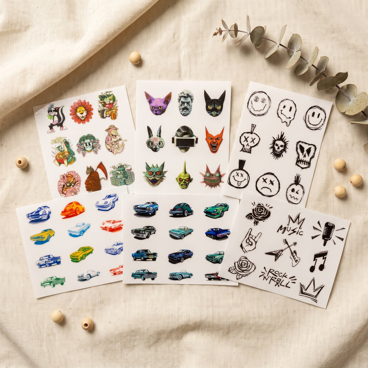 Mark your properties — UV DTF Sticker Sheets | Cars, Skulls & Rock