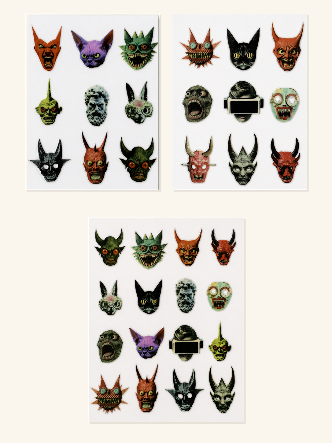 Nightmare Faces — UV DTF Sticker Sheet