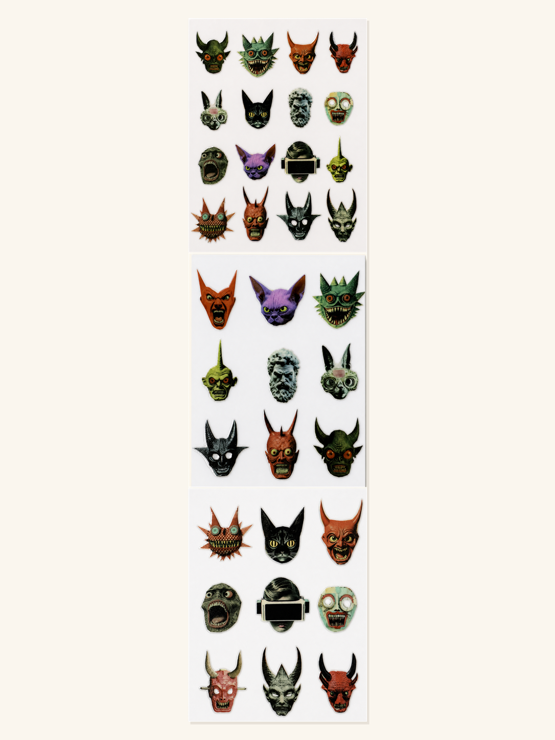 Nightmare Faces — UV DTF Sticker Sheet