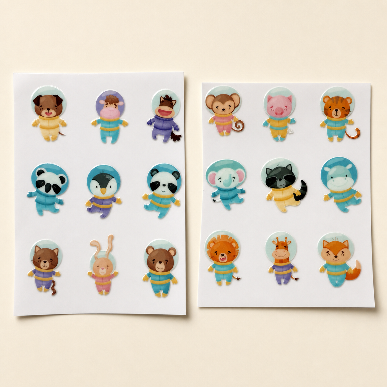 Animal Astronauts — UV DTF Sticker Sheet