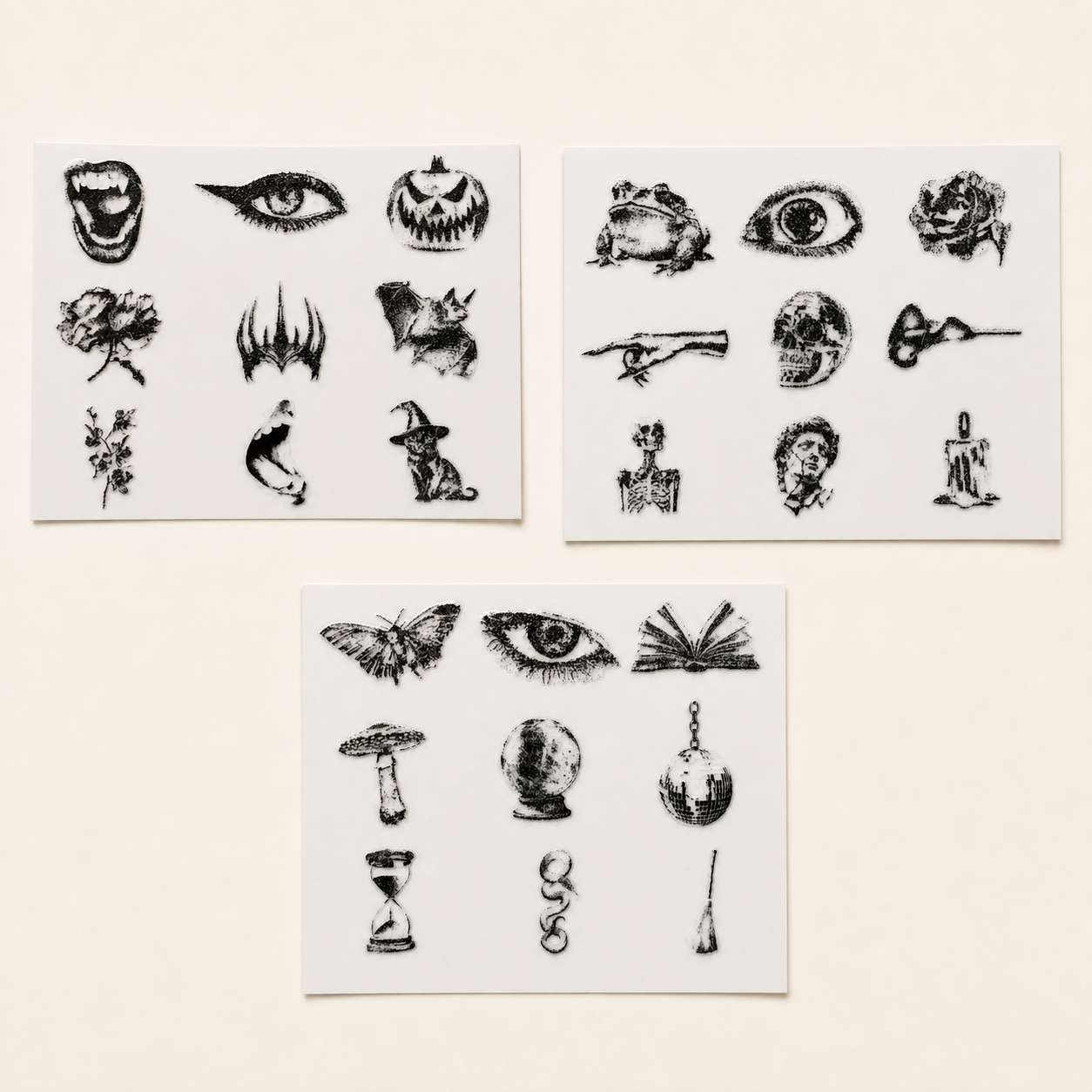 The Cabinet of Curiosities — all three sheets overview