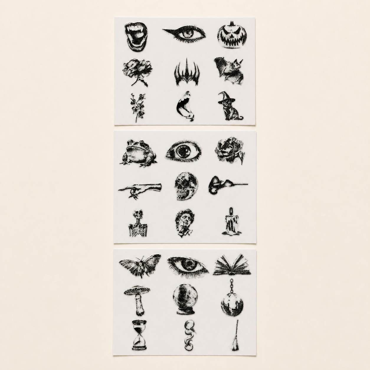 The Cabinet of Curiosities — Sheet 1, 2 and 3 vertical layout