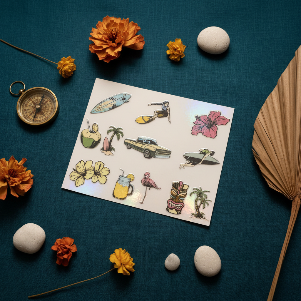 Aloha Vibes — Teal Flat Lay