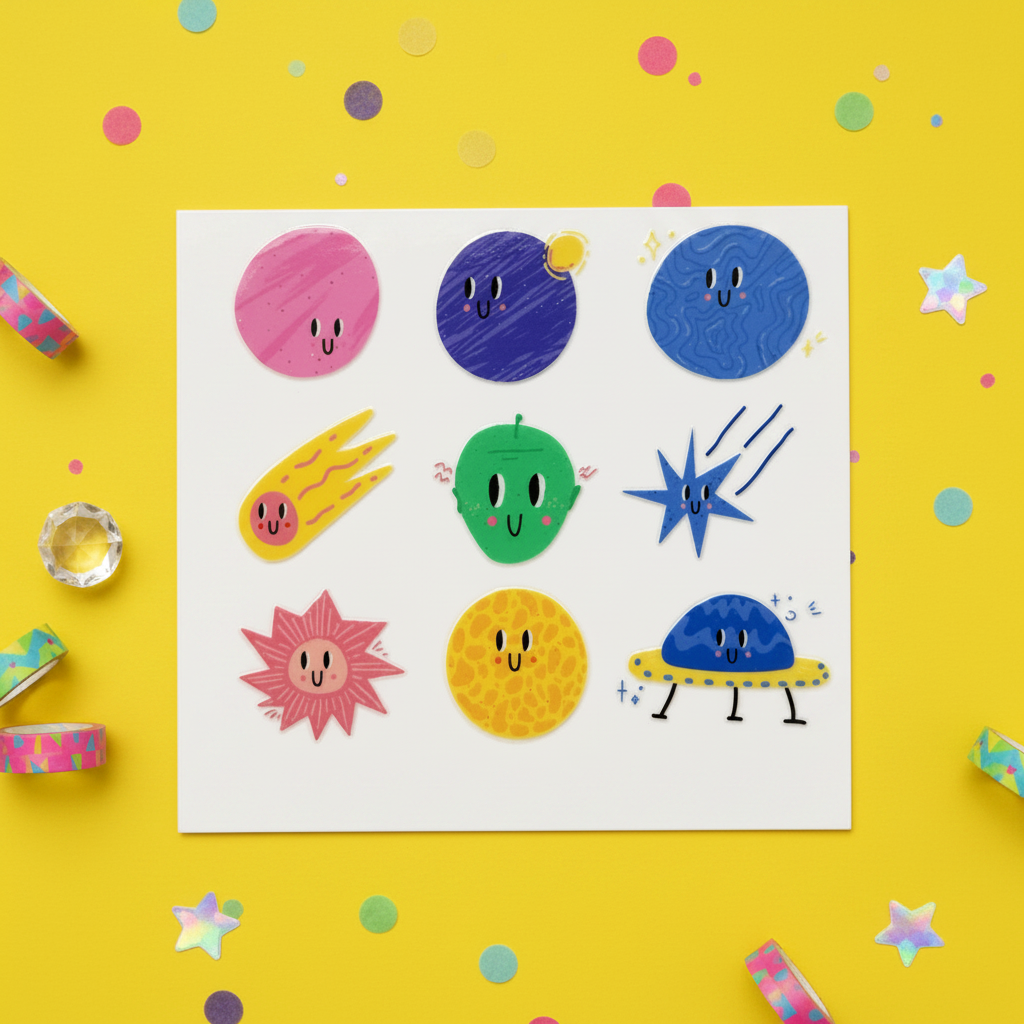 Planet Pals — Yellow Flat Lay