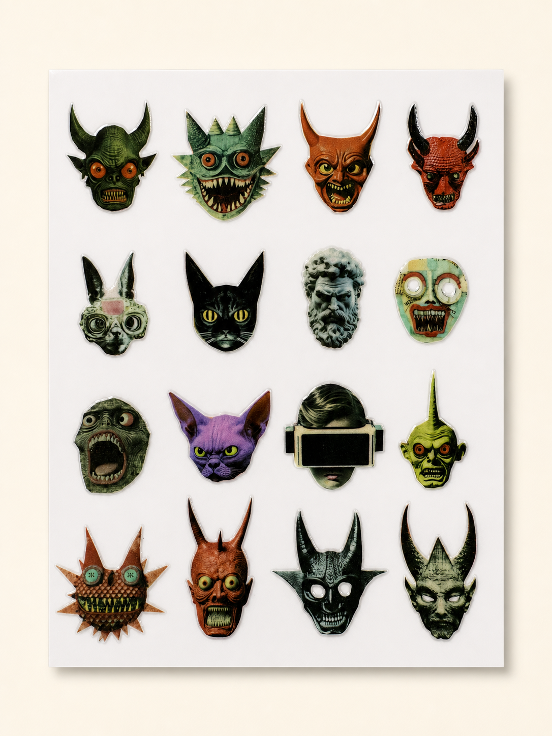 Nightmare Faces — UV DTF Sticker Sheet