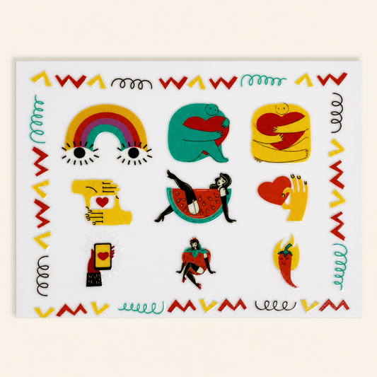 Corazón — UV DTF Sticker Sheet