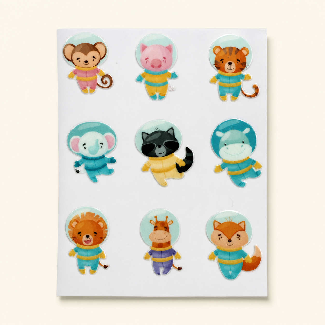 Animal Astronauts — UV DTF Sticker Sheet