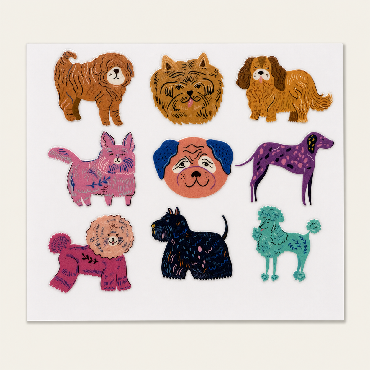 Fancy Dogs — UV DTF Sticker Sheet
