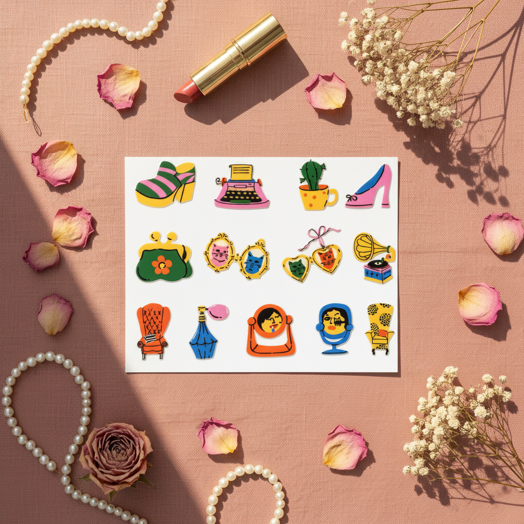 Vintage Vogue — Rose Flat Lay Locked